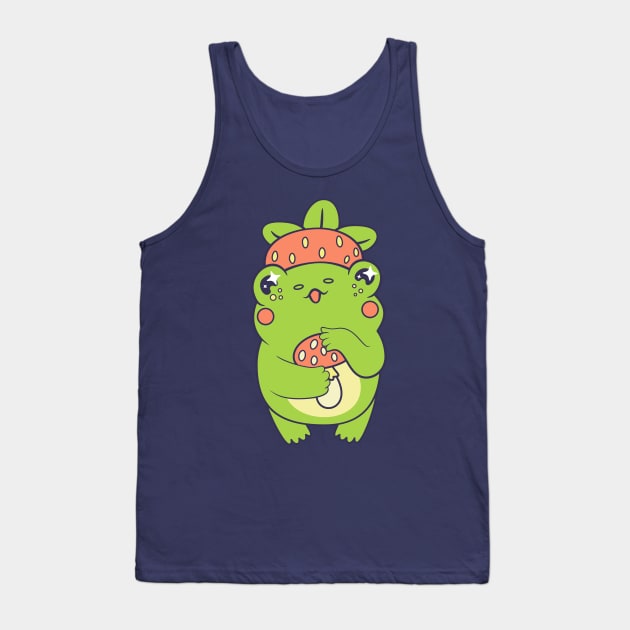 Cottagecore kawaii frog Tank Top by levinanas_art